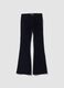 Blue flared trousers in stretch cotton_0