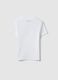 Girl's white fitted stretch cotton t-shirt with slogan_4