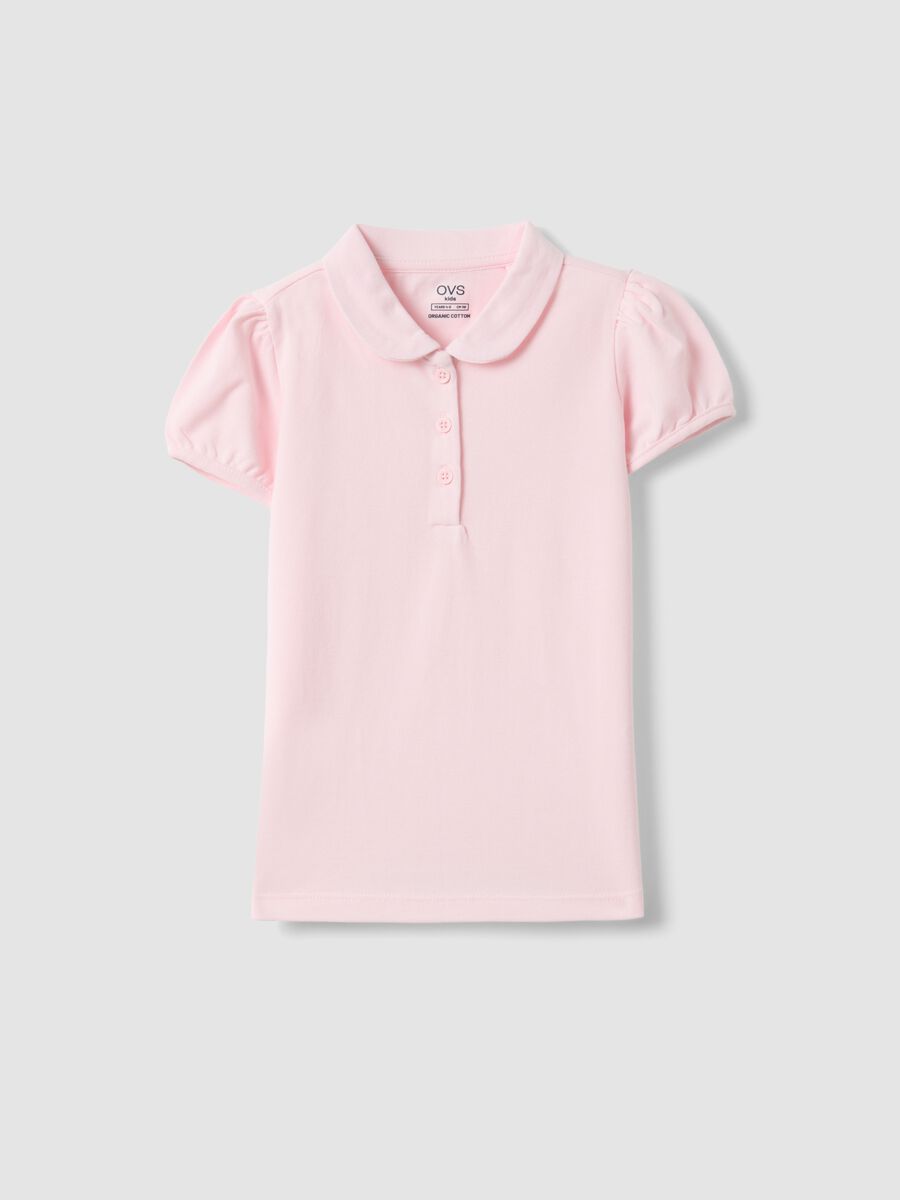 Girls' Pink Pure Cotton Polo, Regular Fit_0