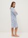 Blue pure cotton nightdress with serafino neckline_1