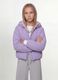Casaco ultralight roxo revers&iacute;vel com capuz e fecho de correr para menina_0
