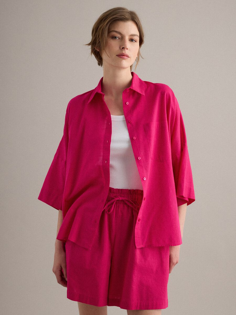 Pink pure cotton oversized shirt_1