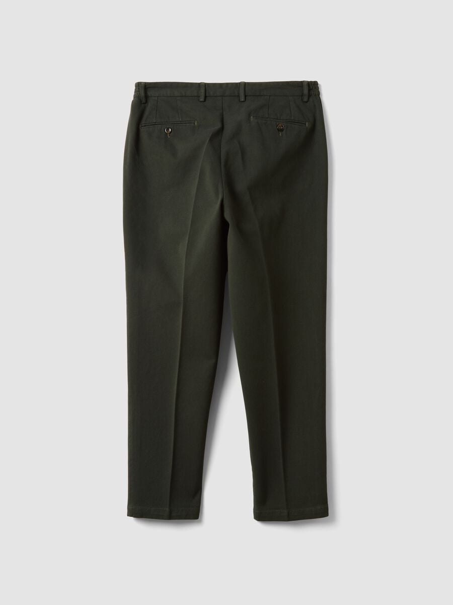 Pantaloni chino verdi in cotone e modal elasticizzato_2