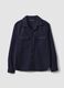 Blue wool and viscose-blend shacket with buttons, oversized fit_4