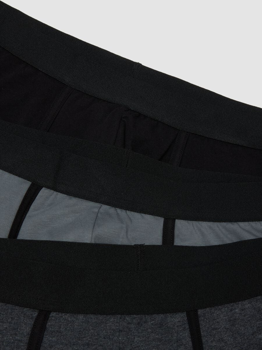 Pack of 3 grey midi boxer briefs in stretch organic cotton_5