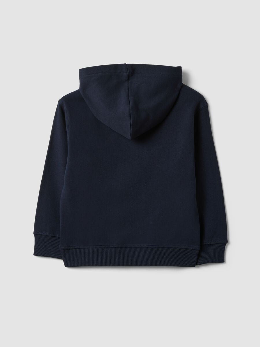 Blaue Kapuzen-Sweatshirt aus 100% Baumwolle mit Frontprint f&uuml;r Jungen_1