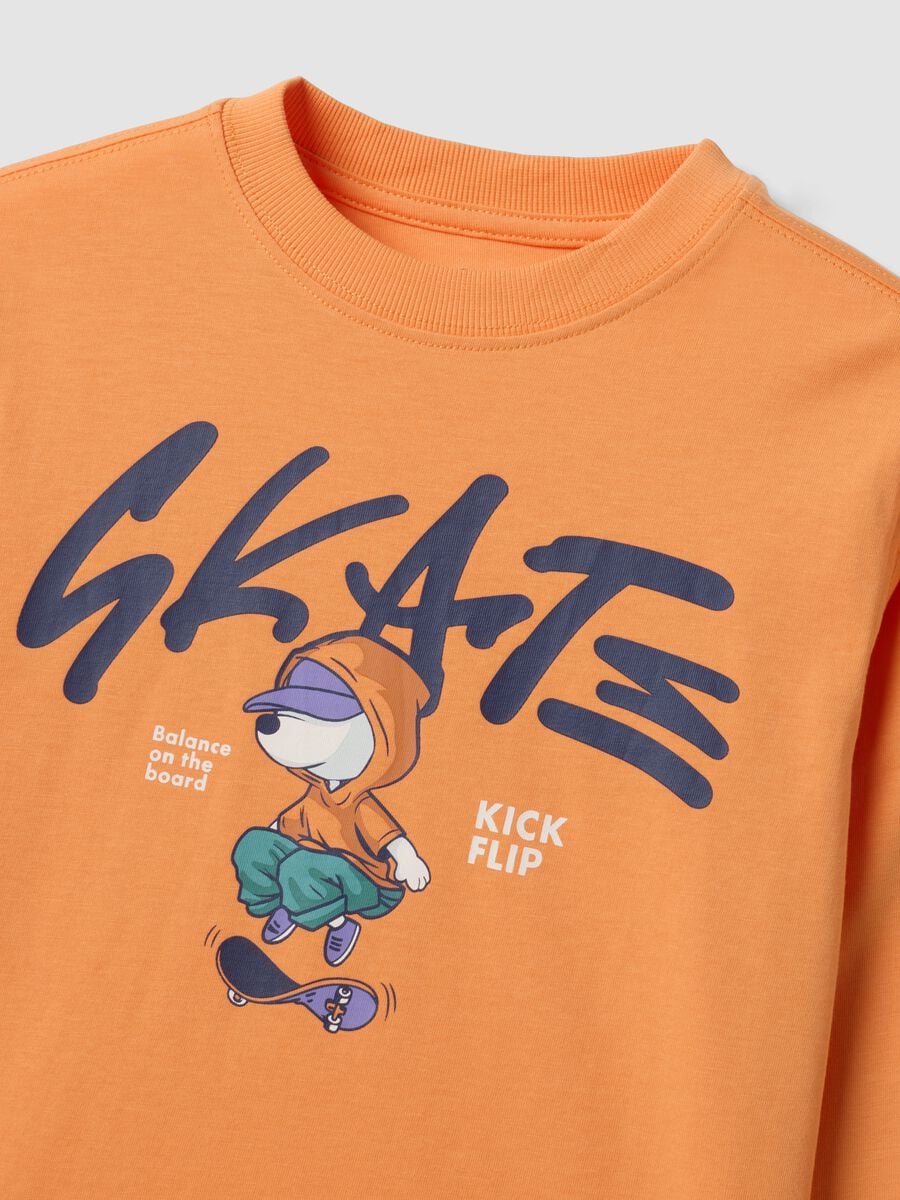 Oranges Oversized-T-Shirt aus reiner Baumwolle mit Skate-Print f&uuml;r Jungen_2