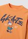 Oranges Oversized-T-Shirt aus reiner Baumwolle mit Skate-Print f&uuml;r Jungen_2