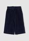 Blue ribbed cotton-blend trousers_0