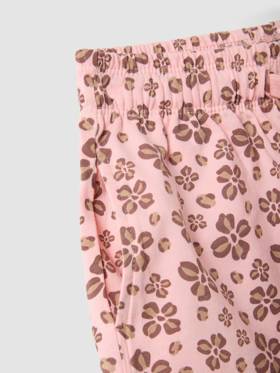 Rosa Shorts aus reiner Baumwolle mit Blumenprint_3
