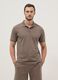 Brown stretch cotton blend polo shirt regular fit_3