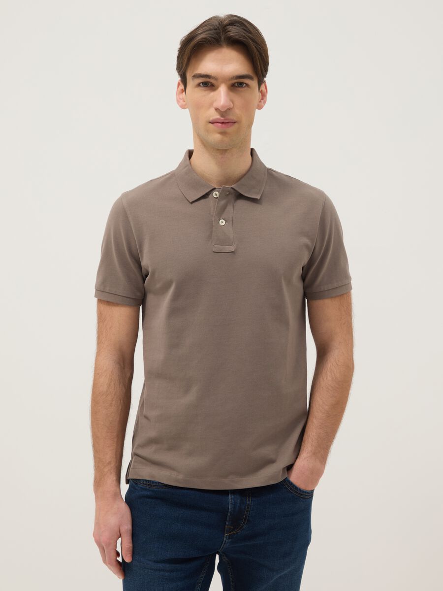 Brown Slim Fit Pure Cotton Polo_0