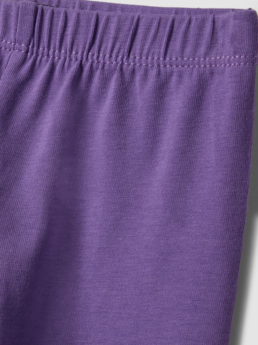 Purple slim fit cotton leggings for girls_2