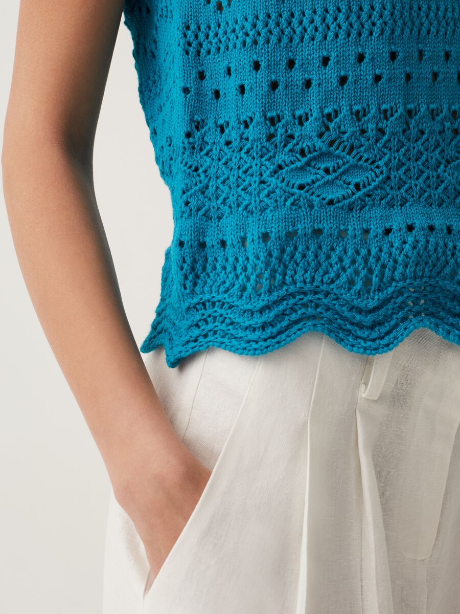 Tank top in crocheted cotton_3