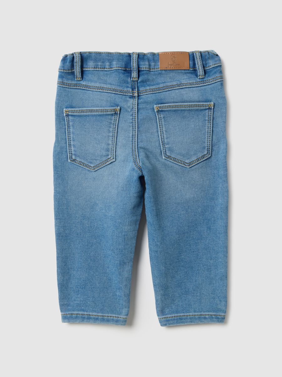 Boys' blue stretch denim trousers with regular fit_1