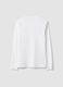 Wei&szlig;es T-Shirt aus reiner Baumwolle mit V-Ausschnitt, Regular Fit_2