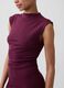 Rotes Midikleid aus Stretch-Baumwolle mit seitlichem Schlitz_1