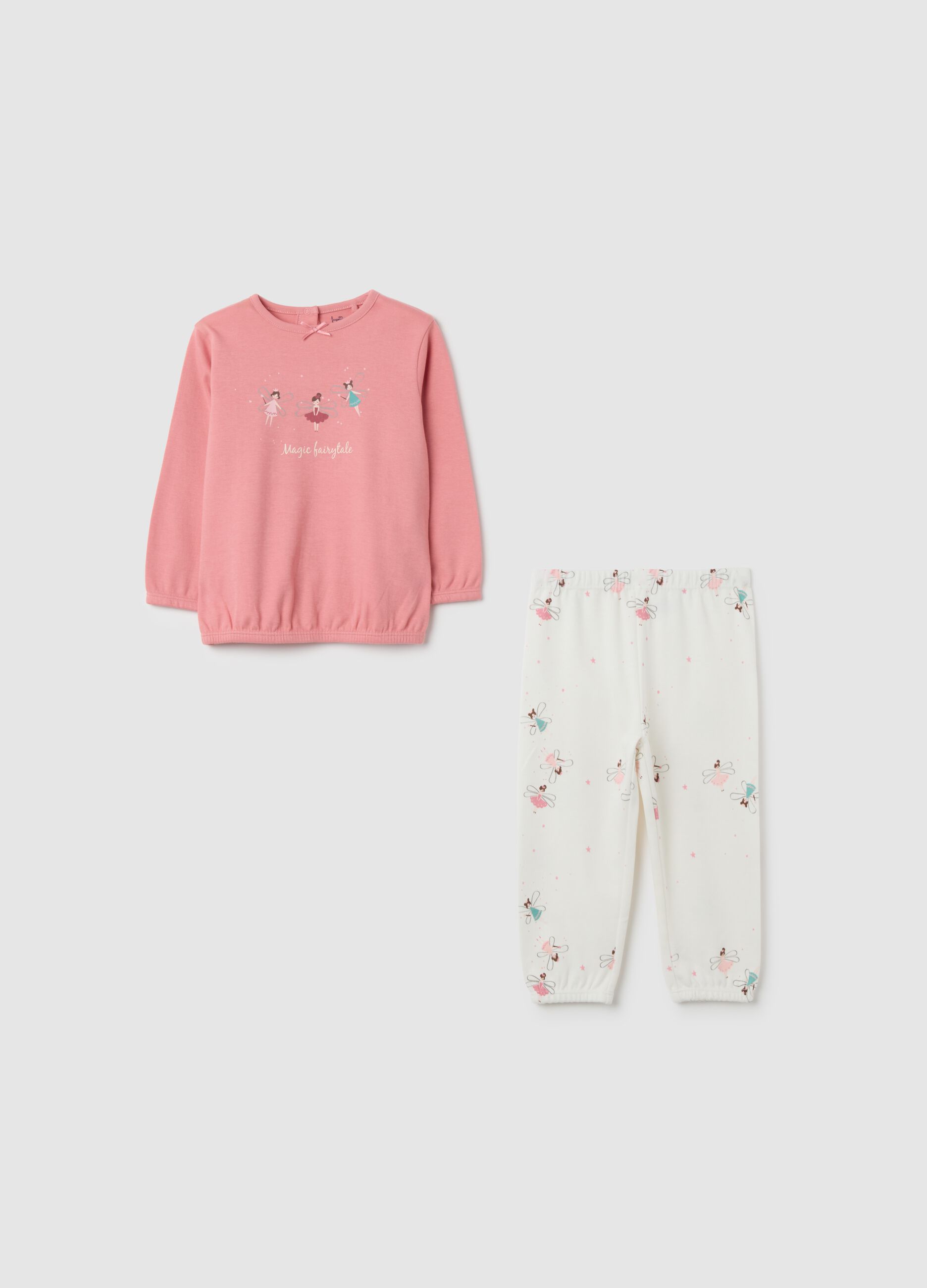 Girls' pink cotton pyjamas