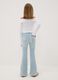 Blue flared jeggings in stretchy cotton and viscose for girls_2