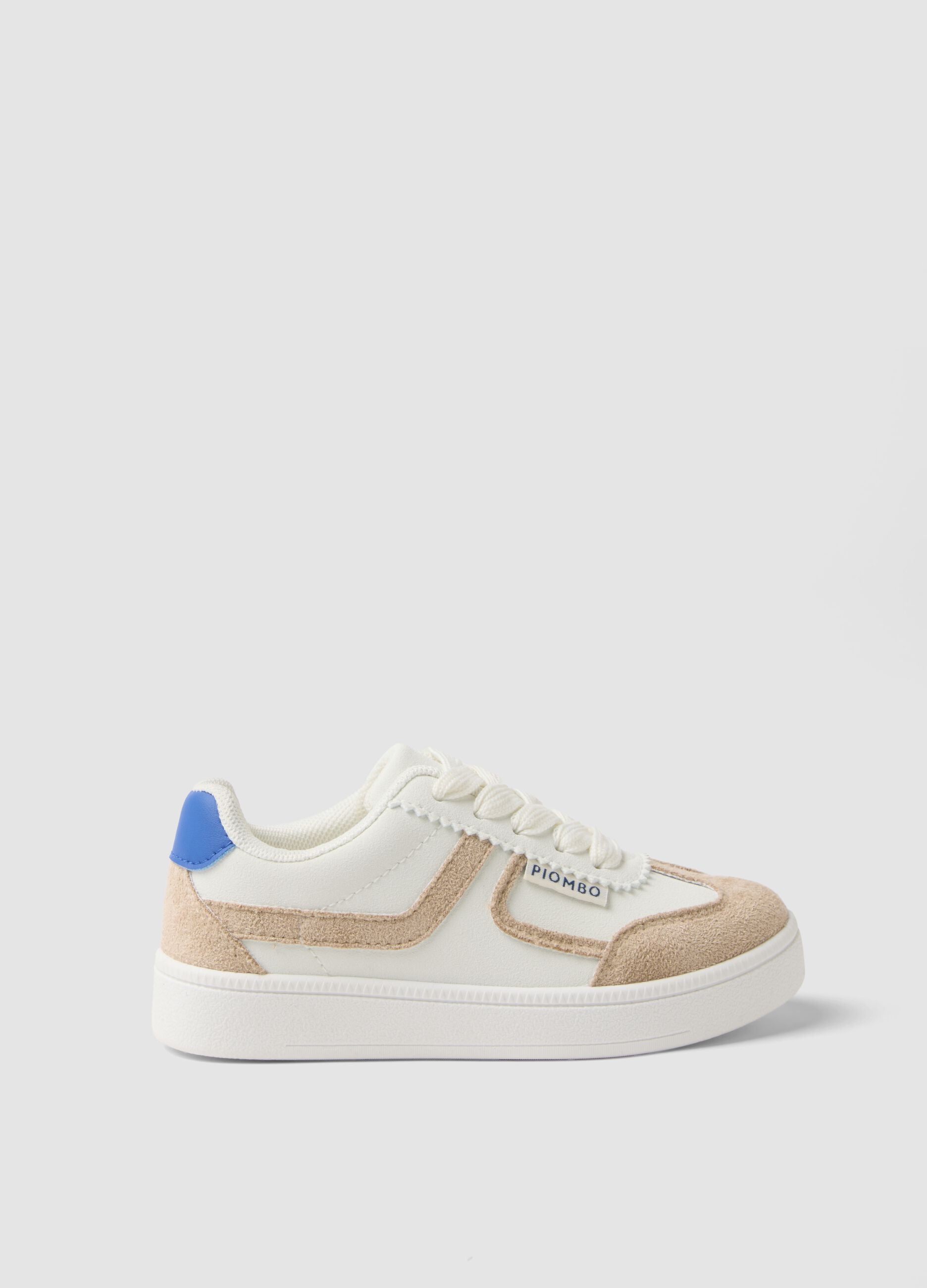 White and beige children's sneakers
