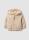 Beige Steppjacke mit Kapuze und Rei&szlig;verschluss_0