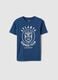 Boys' regular fit pure cotton blue t-shirt with print_0