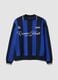 Blue and black pure cotton polo-collar top with oversized fit_3