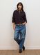 Purple alpaca-blend stretch wool crew-neck cardigan_0