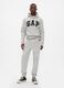 Pantaloni jogger grigio chiaro in misto cotone con logo GAP_0