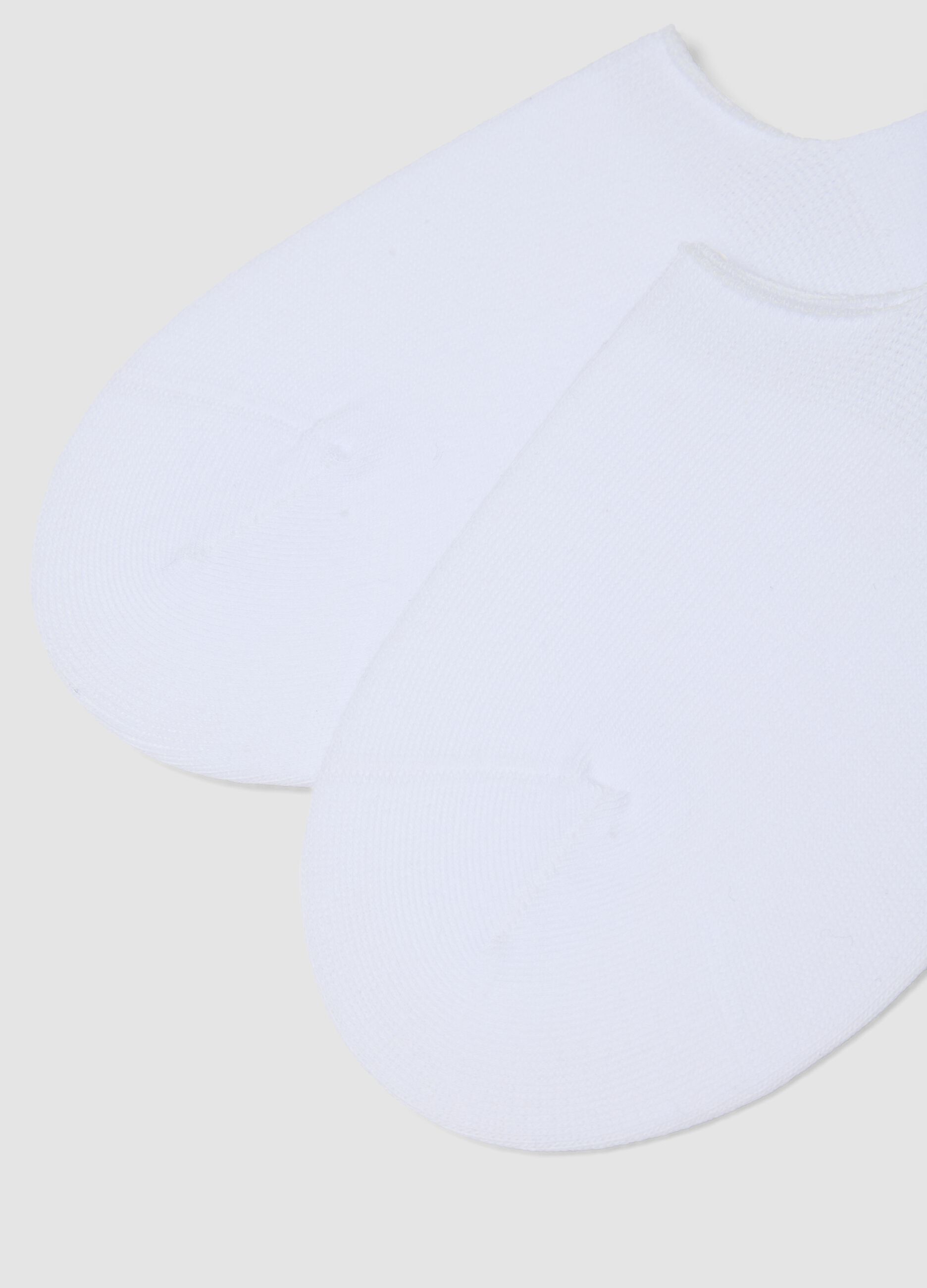 Tripack di calzini invisibili bianchi in cotone organico elasticizzato