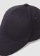 Black pure cotton baseball cap with adjustable closure_1