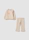 Beige cotton-blend tracksuit set, regular fit, with print_0