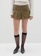 Brown Cotton Mini Skirt_1