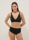 Black high-waisted stretch bikini bottoms with shaping effect_0