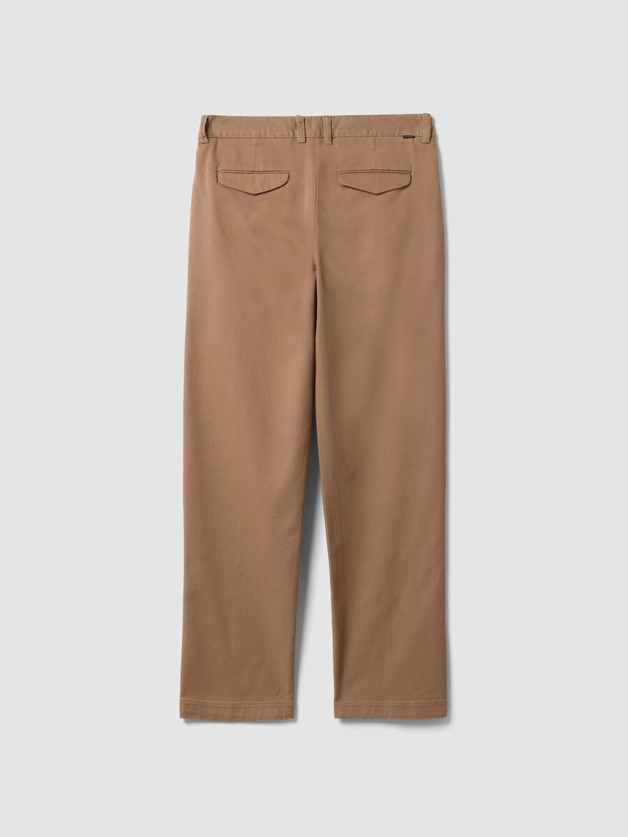 Brown stretch-cotton chino trousers, straight fit_6