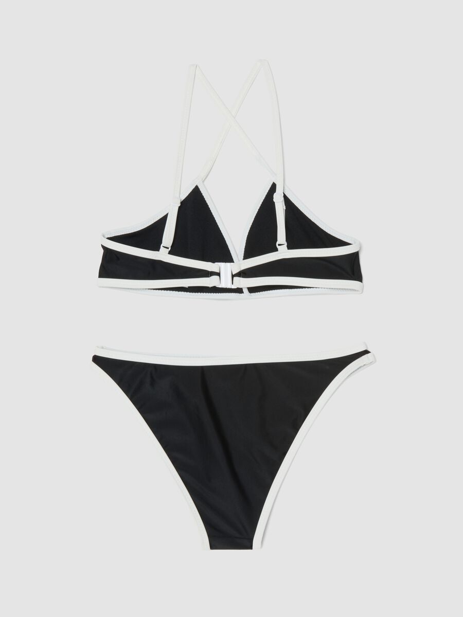 Black stretch bikini with contrasting trim_1