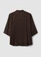 Blusa marrone in misto viscosa regular fit con collo coreano_6