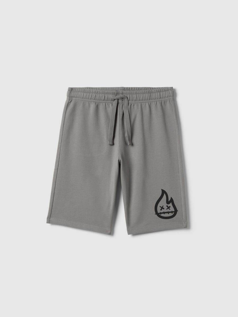 Boys' pure cotton grey shorts with regular fit_0