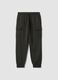 Grey cotton-blend cargo joggers with drawstring, regular fit_0