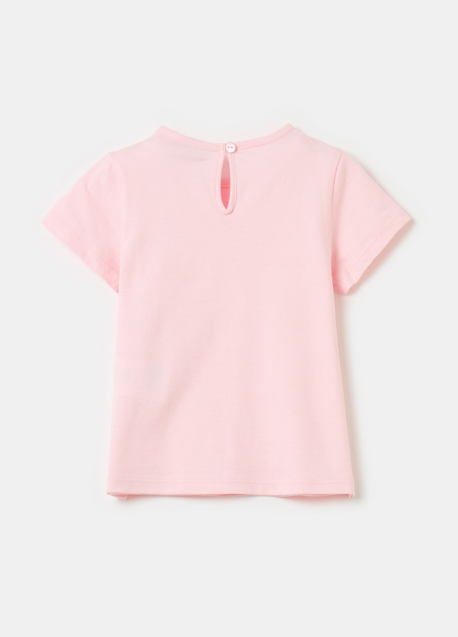 Cotton T-shirt with broderie anglaise detail