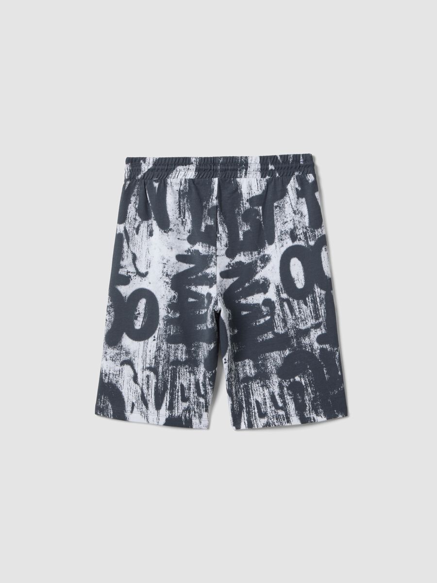 Boy's pure cotton shorts with multicolour print, regular fit_1