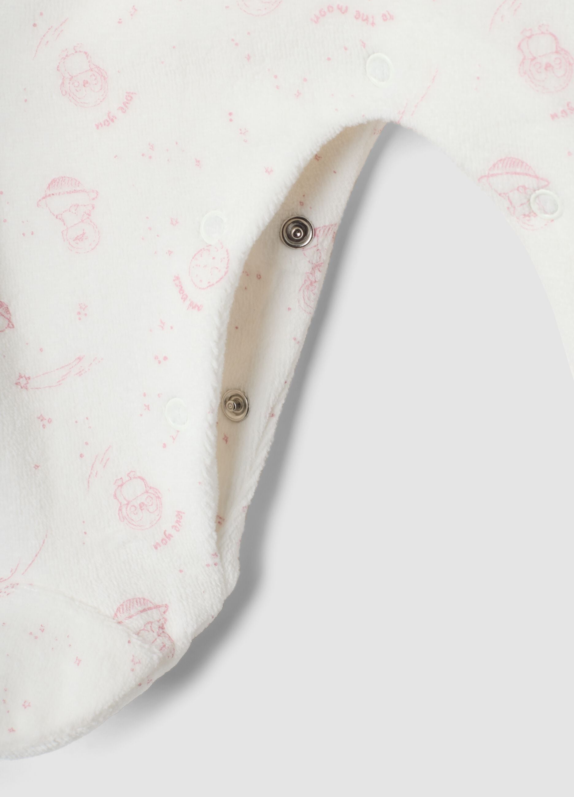 2-pack pink and white cotton-blend baby girl sleepsuits with feet