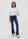 Girls&rsquo; blue flared trousers in stretch organic cotton_1