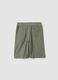 Boys&rsquo; green cotton-blend shorts, oversized fit_4