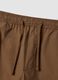 Brown cotton cargo Bermuda shorts with a baggy fit_1