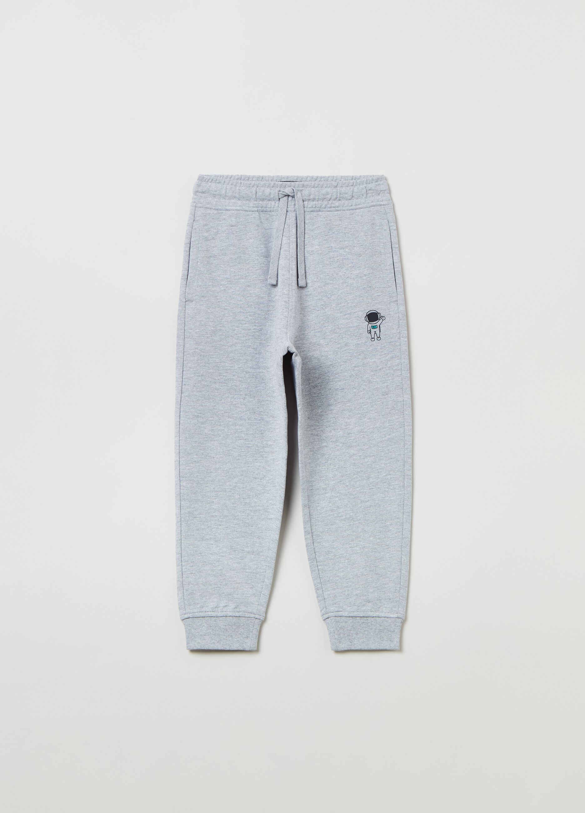 Plush joggers with drawstring and print_0