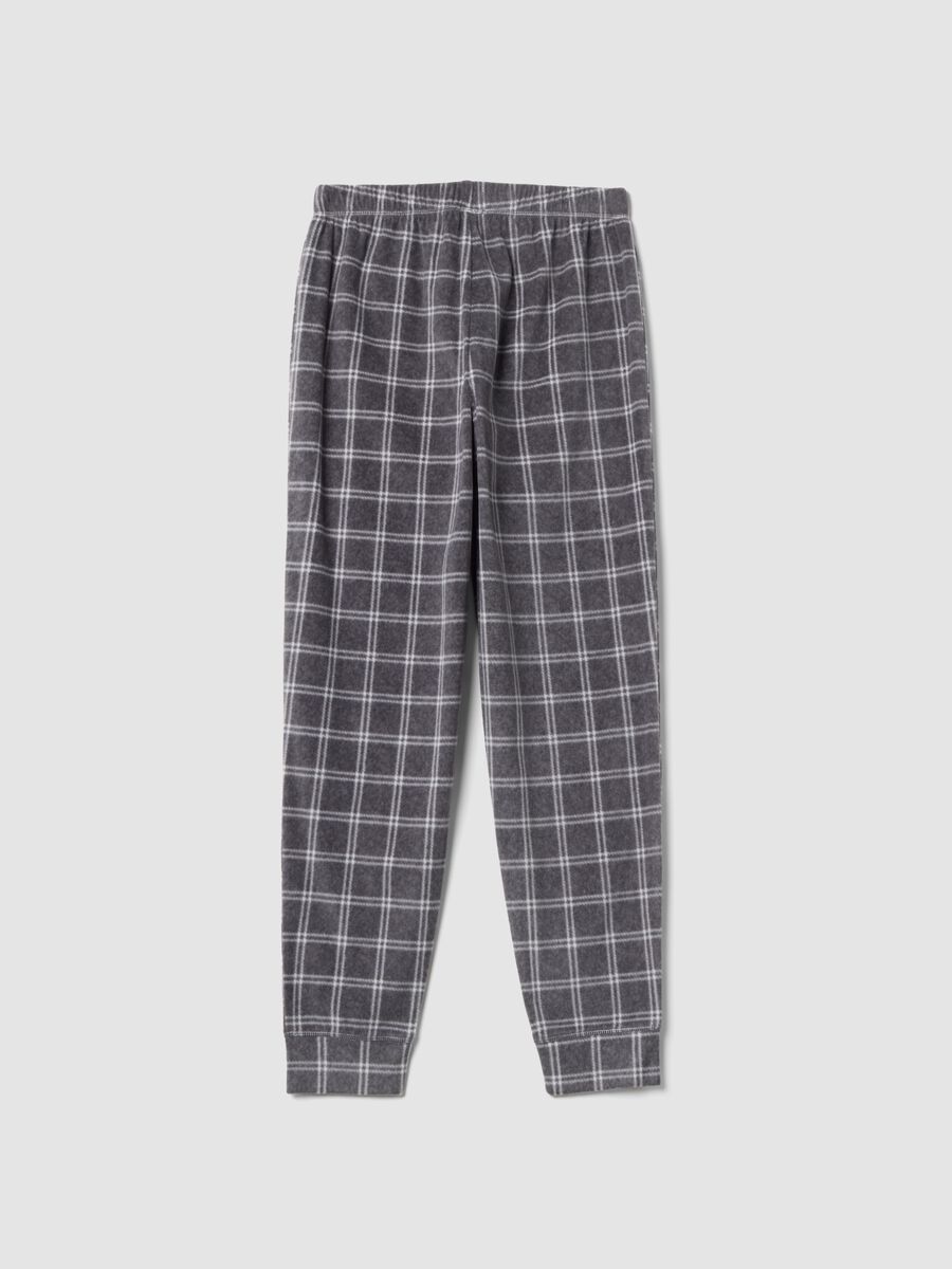Grey m&eacute;lange checked regular-fit pyjama bottoms_2