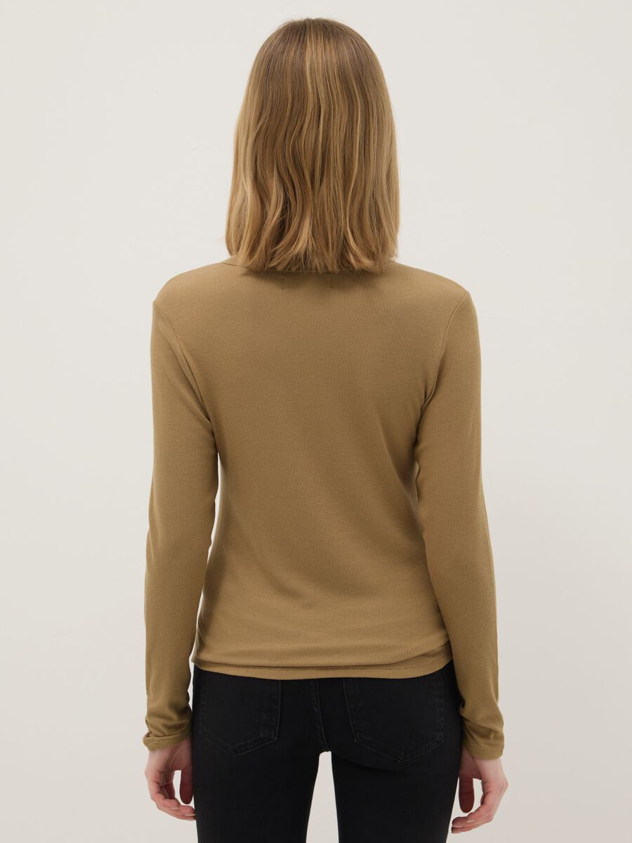 Beige Stretch Modal Regular Fit Top_2