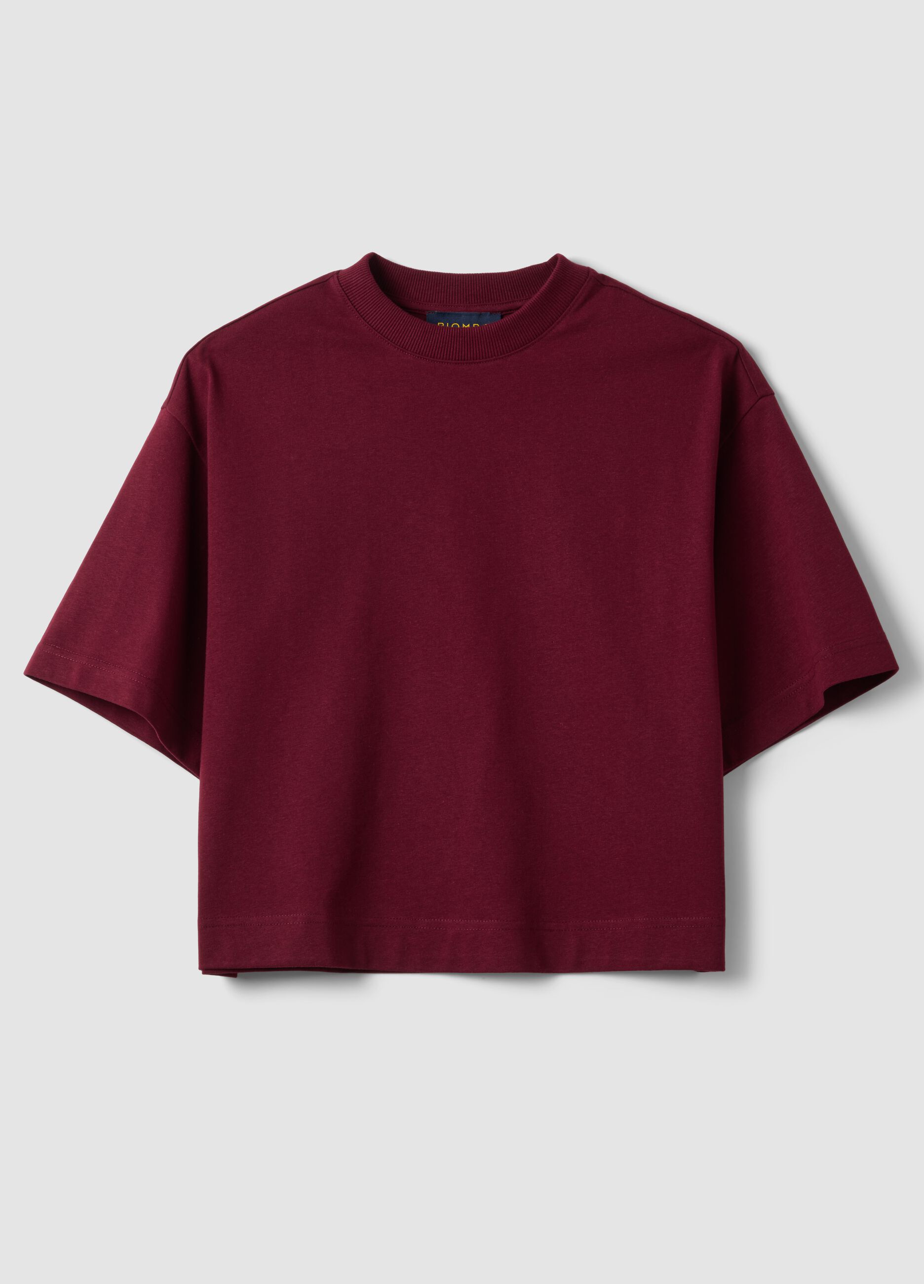 Rotes Jersey-T-Shirt aus Baumwollmischung mit Rundhalsausschnitt, Regular Fit