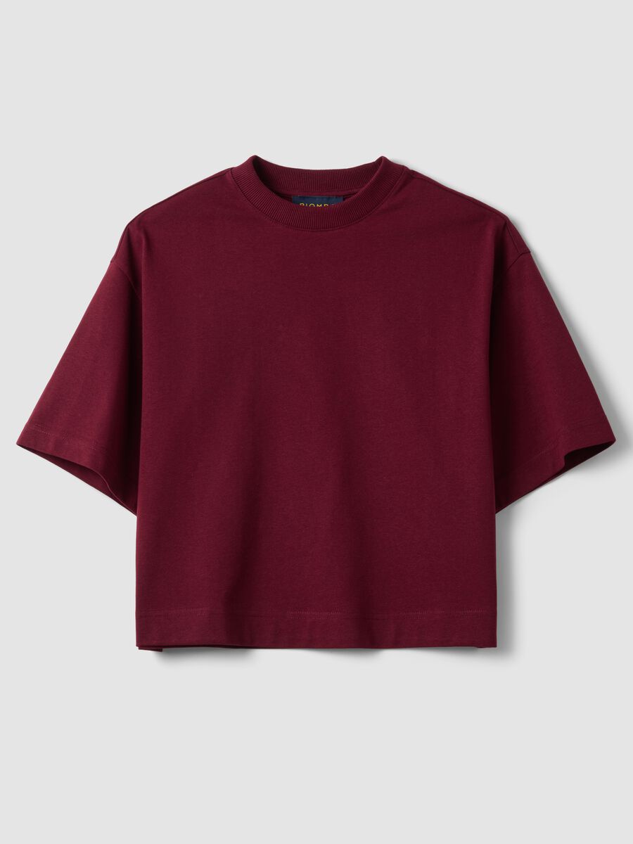 Rotes Jersey-T-Shirt aus Baumwollmischung mit Rundhalsausschnitt, Regular Fit_4